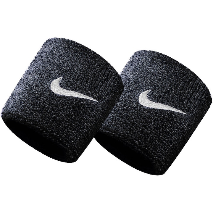 Nike SWOOSH Csuklószorító, unisex, fekete/fehér
