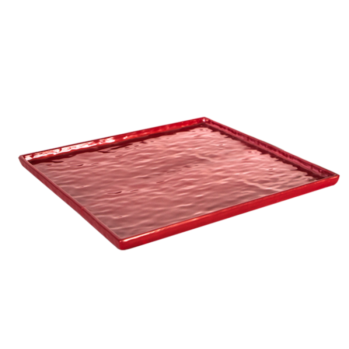 Platou melamina servire dreptunghiular, RAKI, 32,5x26,5cm, rosu