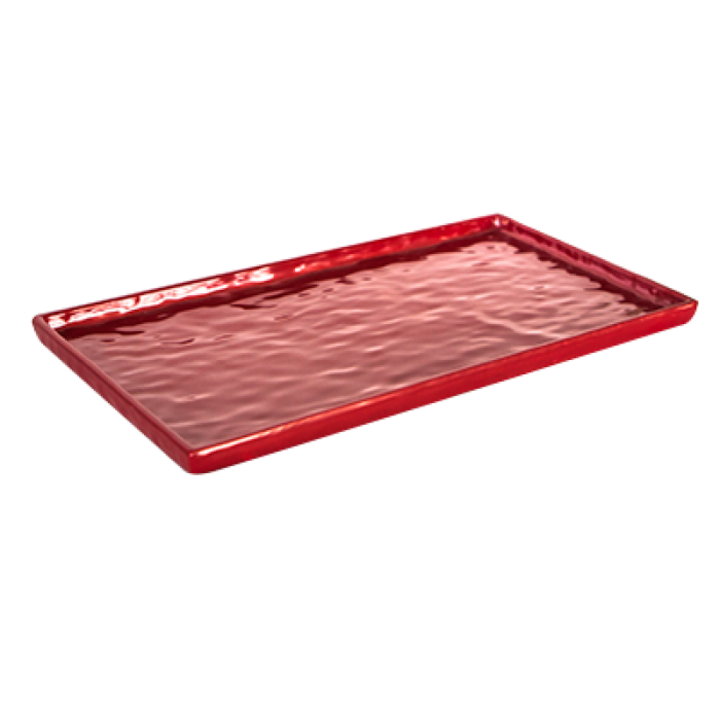 Platou melamina servire dreptunghiular, RAKI, 32,5x17,7cm, rosu