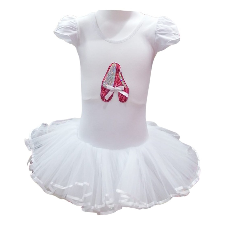 Costum pentru fetite, balet, alb
