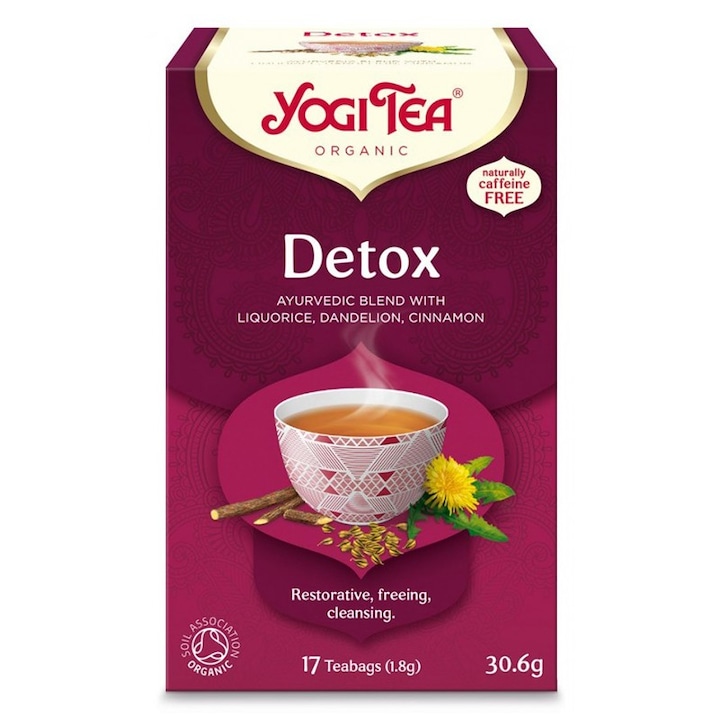 Set 2 x Ceai Bio Detoxifiant, Yogi Tea, 17 Plicuri, 30.6 g