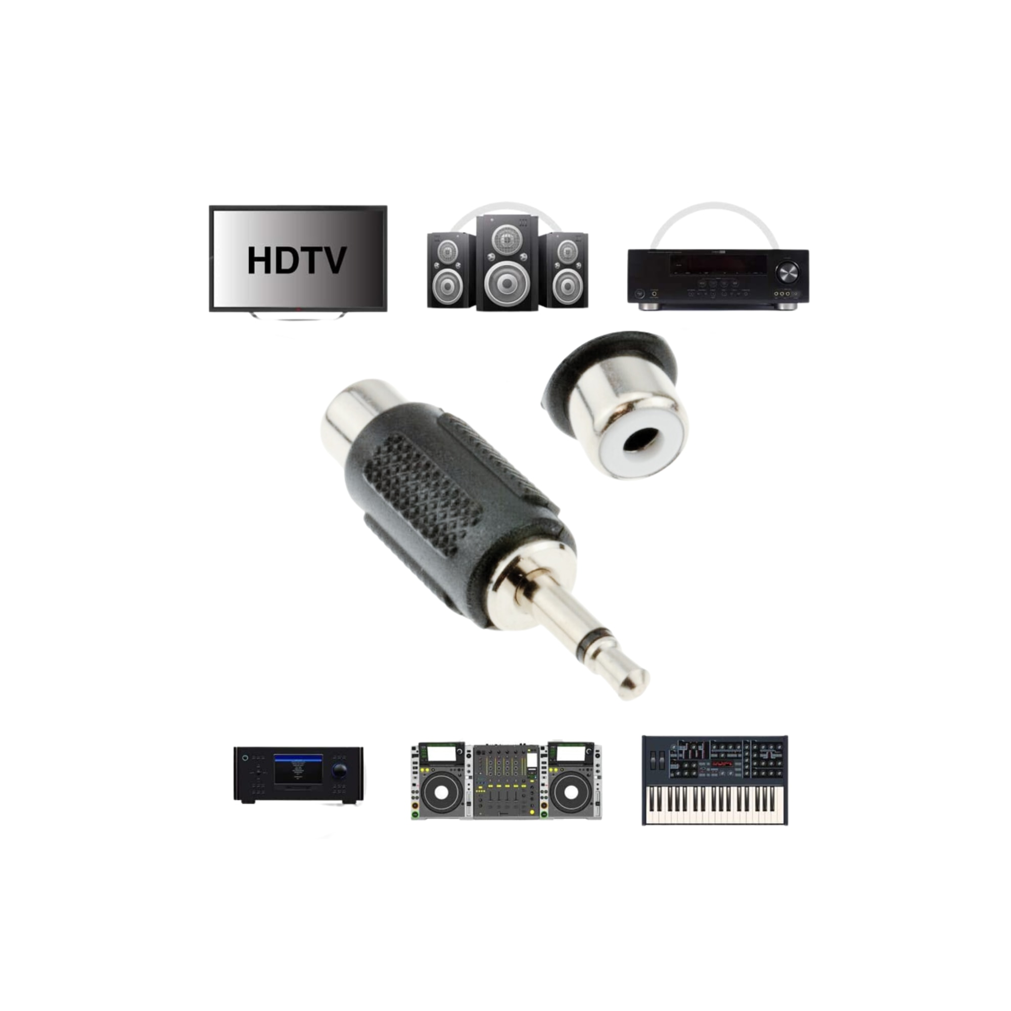 Adaptor Jack 3.5mm to RCA, Mono, pentru Statie, Amplificare, Mixer