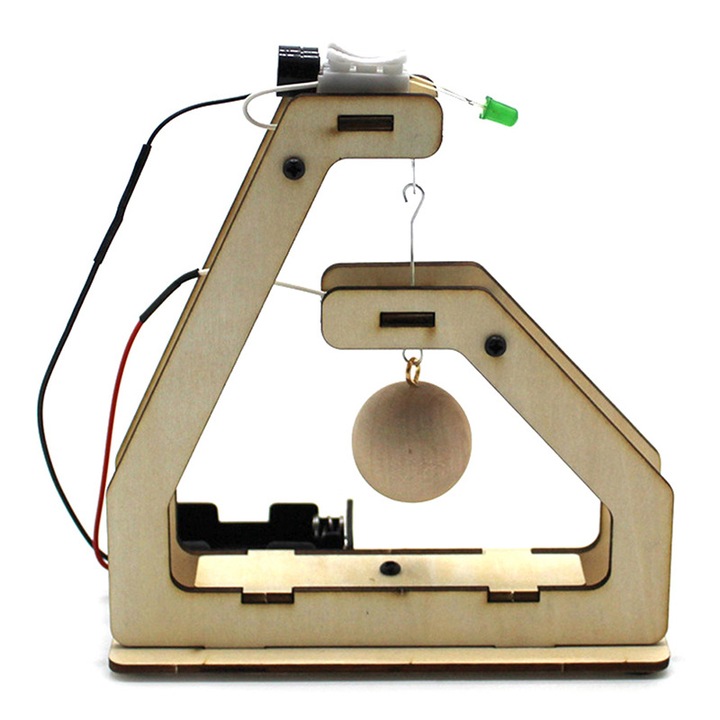 Детектор тип пъзел за земетресение с аларма с дървено махало със светлина и звук Classic