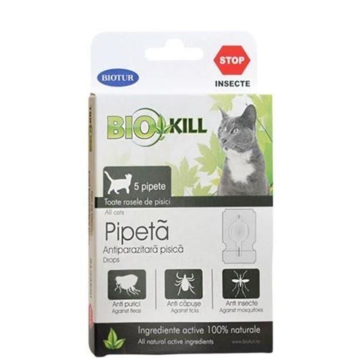 Pipeta antiparazitara pentru pisici 5 pipete/cutie