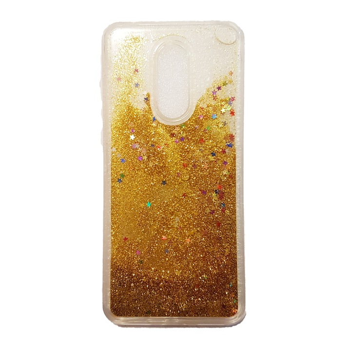 Кейс за Xiaomi Redmi 5 Plus, Liquid Glitter case Gold