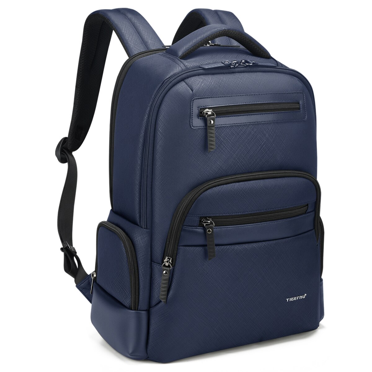 Rucsac laptop 15.6", casual business, material impermeabil rigid, cu buzunar antifurt, Tigernu, 45x32x15 cm, Albastru