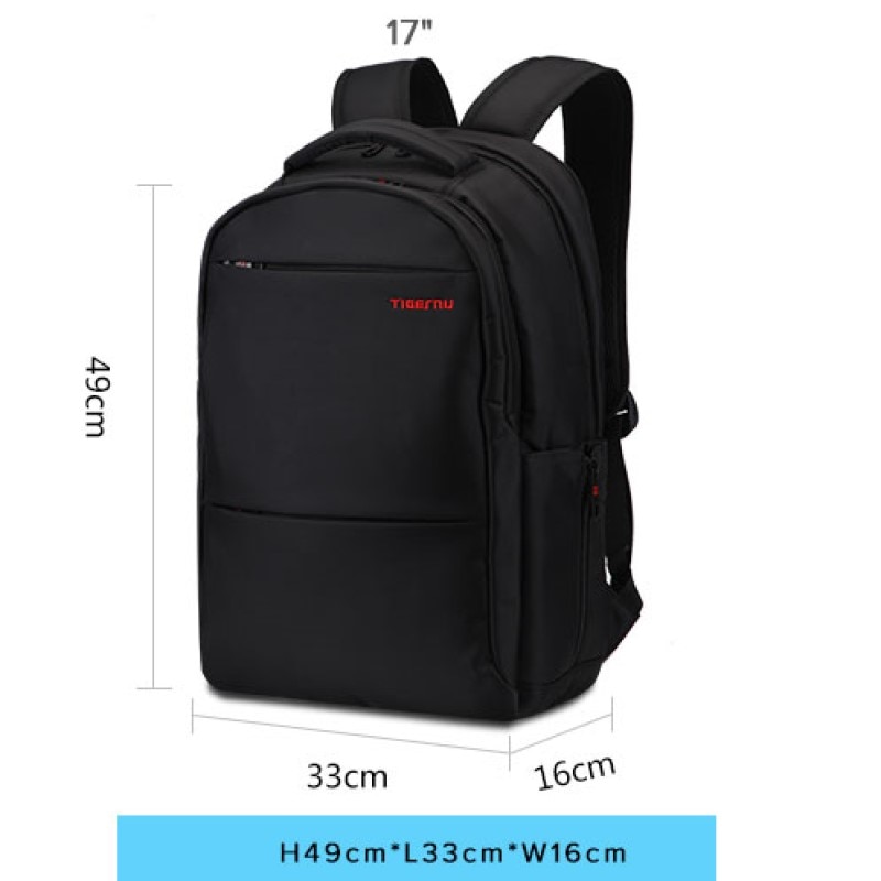Rucsac laptop 17" smart casual, impermeabil, Tigernu, 49x33x16 cm, Negru