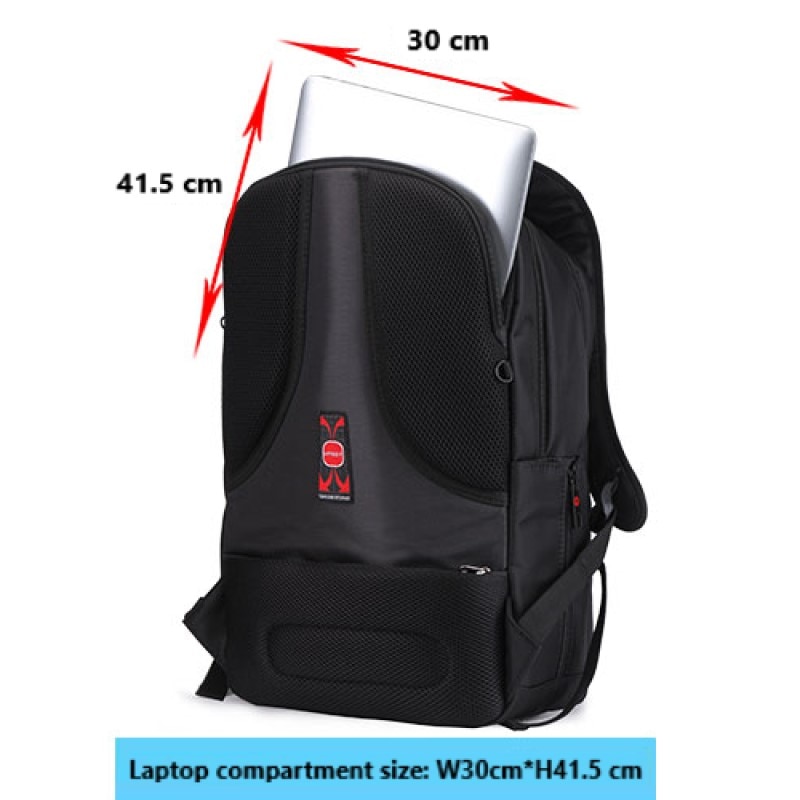 Rucsac laptop 17" smart casual, impermeabil, Tigernu, 49x33x16 cm, Negru