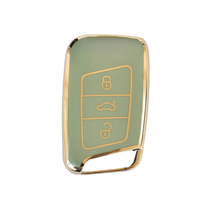 Carcasa protectie telecomanda auto pentru Volkswagen Passat Magotan, CC B8 Variant, Skoda Octavia A7, Skoda Superb culoare verde