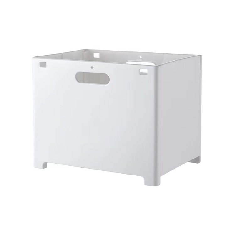 Cos de depozitare haine murdare, Pliabil, 38 x 30 x 27.5 cm, Alb