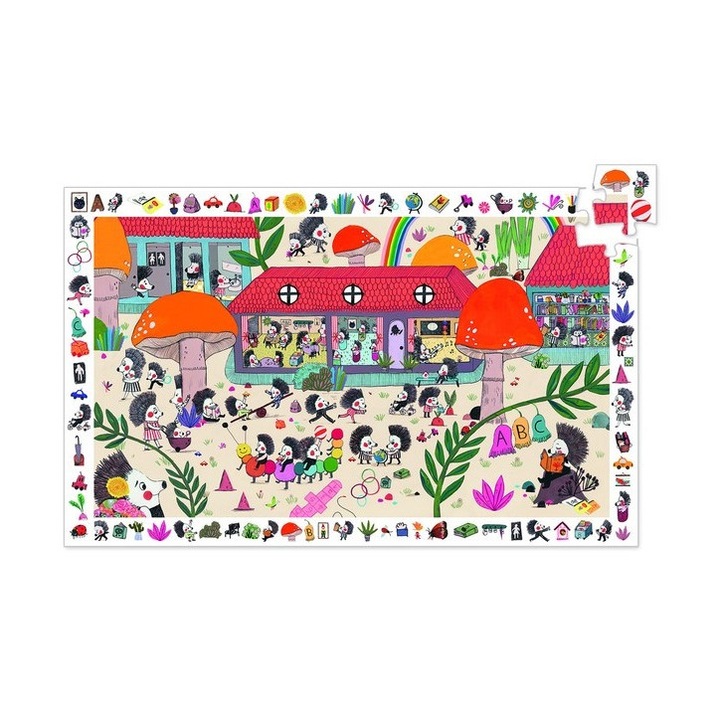 Puzzle observatie Djeco Scoala prietenilor arici