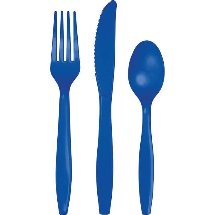 Set tacamuri premium petrecere albastru cobalt 24 buc