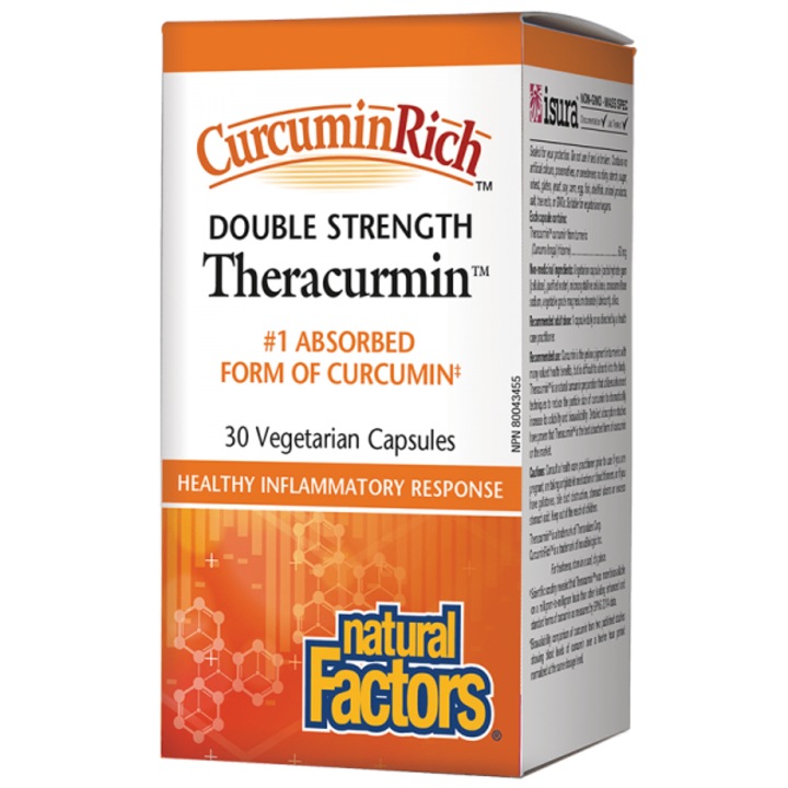 Supliment alimentar, Natural Factors, CurcuminRich Theracurmin Double Strength, Theracurmin, 60 mg, 30 capsule