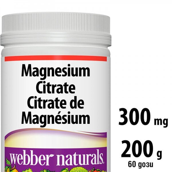 Хранителна добавка Webber Naturals, Magnesium Citrate, Магнезий цитрат ...