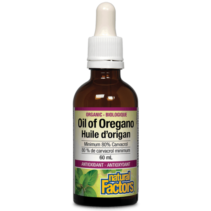 Supliment alimentar, Natural Factors, Ulei de oregano organic, 30 mg x 60 ml, 375 doze