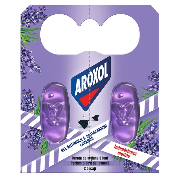 Set 4 x Gel Anti-Molii Anti-Acarieni Aroxol Lavanda, 2 Bucati
