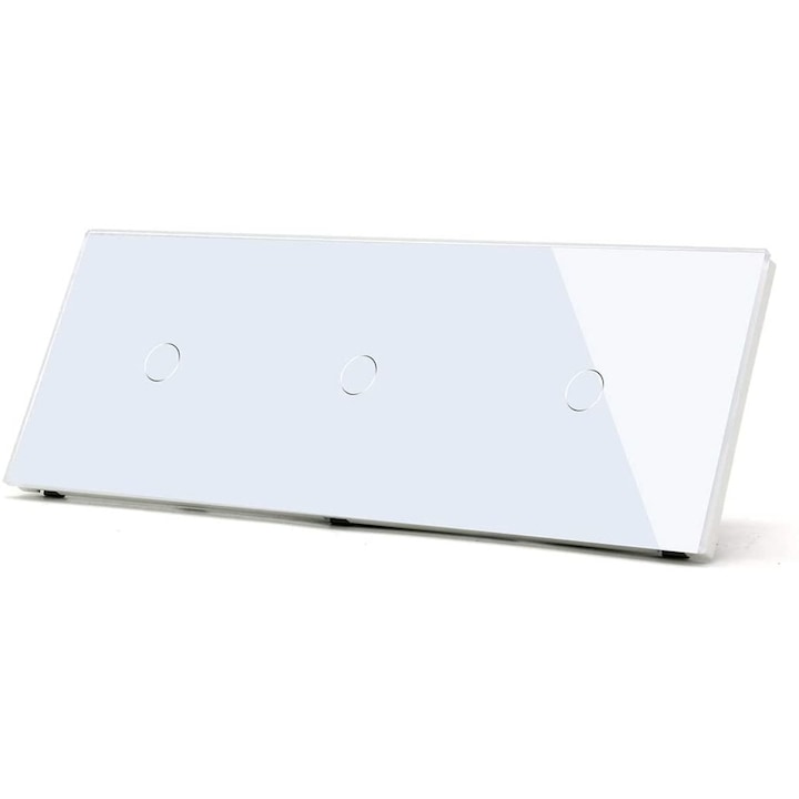 Стъклен панел за сензорен ключ LUX-ON, Троен, 3x1 Touch, Бял
