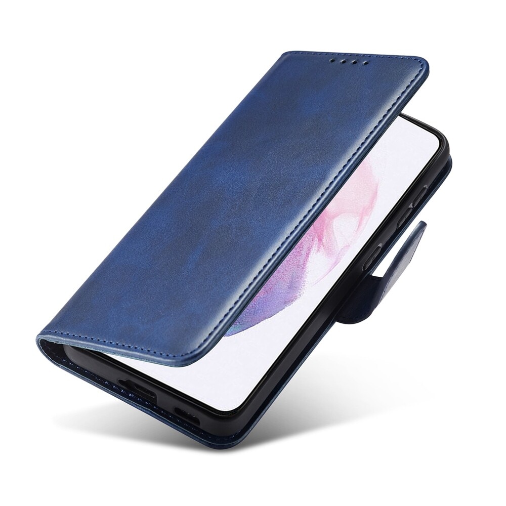 Husa compatibila cu Xiaomi 11T, Piele ecologica, Inchidere magnetica, Suport card, Suport, Albastru