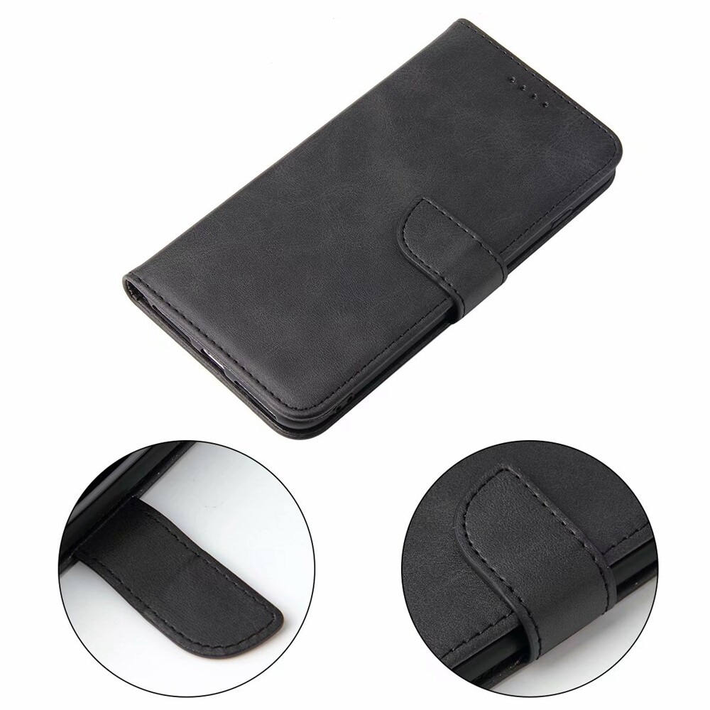 Husa din piele pentru Huawei Nova 10 SE, inchidere magnetica, suport card, suport, neagra