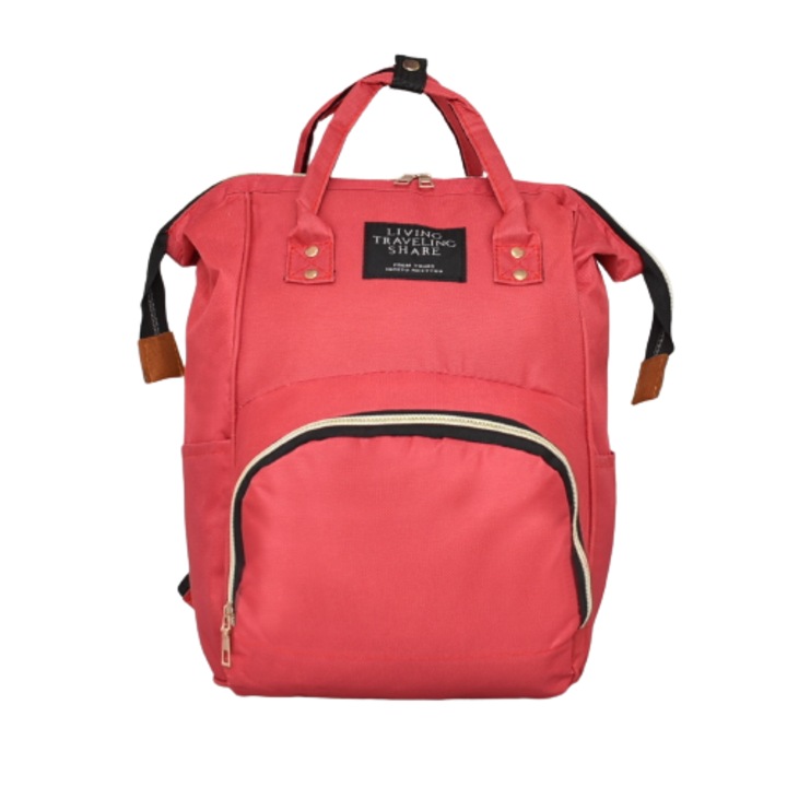 Раница за бебешки принадлежности 12421, 24/36/15 см, Текстил, Червена