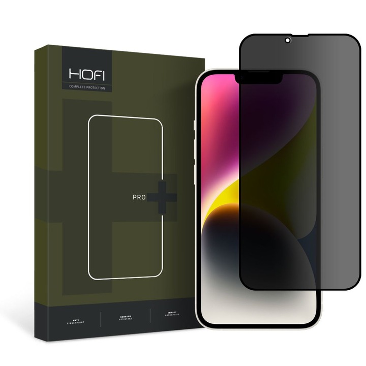 Стъклен протектор HOFI Anti Spy Glass Pro+ за Apple iPhone 13 / 13 Pro / 14, Privacy