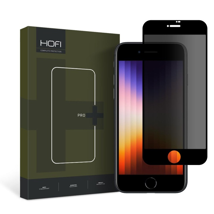Стъклен протектор HOFI Anti Spy Glass Pro+ за Apple iPhone 7 / 8 / SE 2020 / 2022, Privacy
