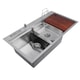 Кухненска мивка SanDonna HD9245 с дозатор за препарат, Чопър, Поставка за прибори, Ръчна изработка, 920x450x230 мм, Сатениран хром