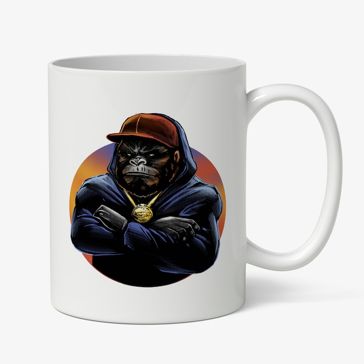 Cana Cu Gangster Gorila, Muzica Rap, Underground, Sapca, Animal Imens Salbatic, 330 ml, Maner Alb