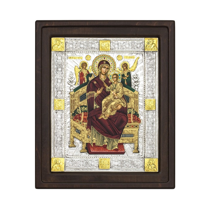 Icoana din argint Maica Domnului Pantanassa Vindecatoarea 21x25 cm