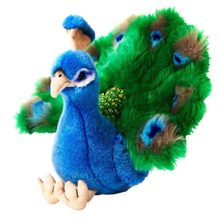 Jucarie plus paun, Uni-Toys, 24 cm, Multicolor