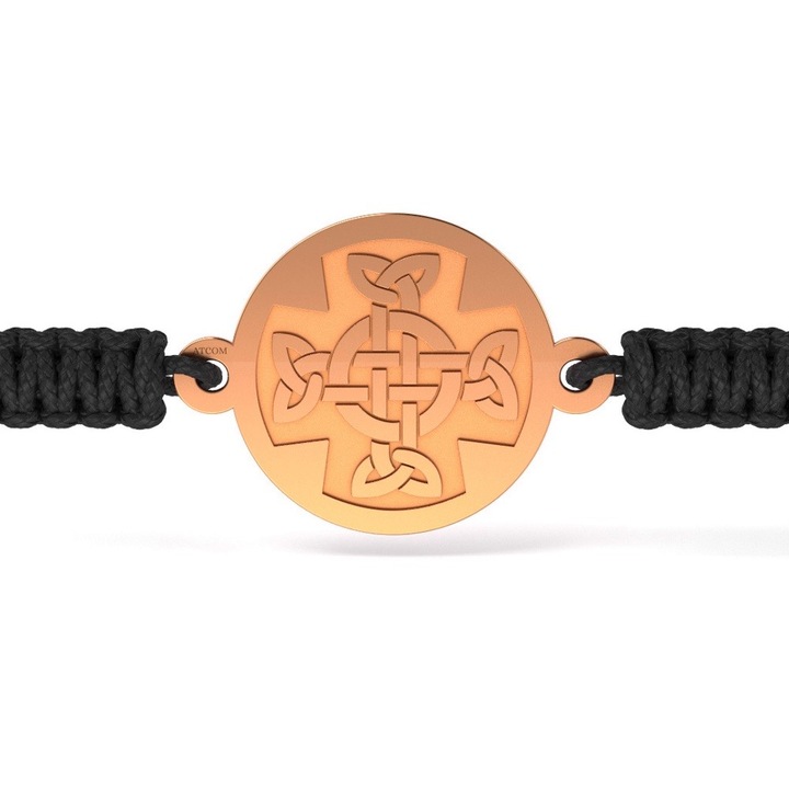 Гривна от розово злато с корда православна модел 11