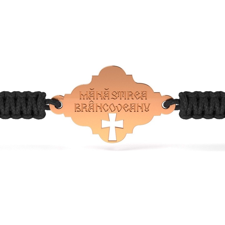 Гривна от розово злато с корда православна модел 13