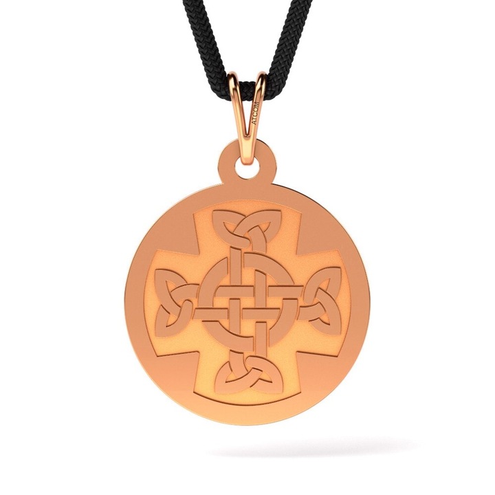 Медальон от розово злато с корда Ортодоксален модел 18