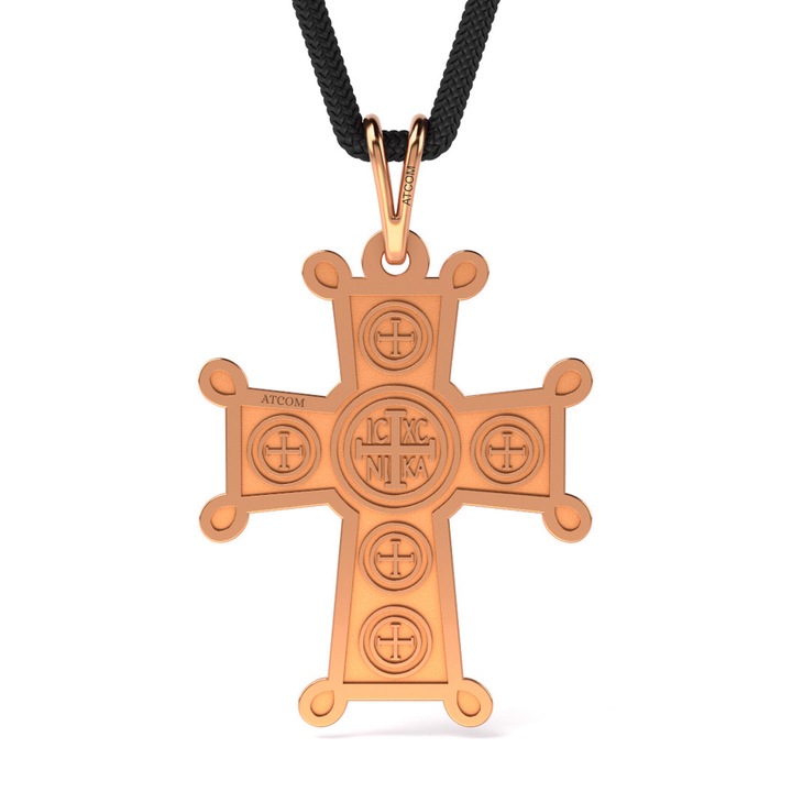 Висулка от розово злато с корда православна модел 19