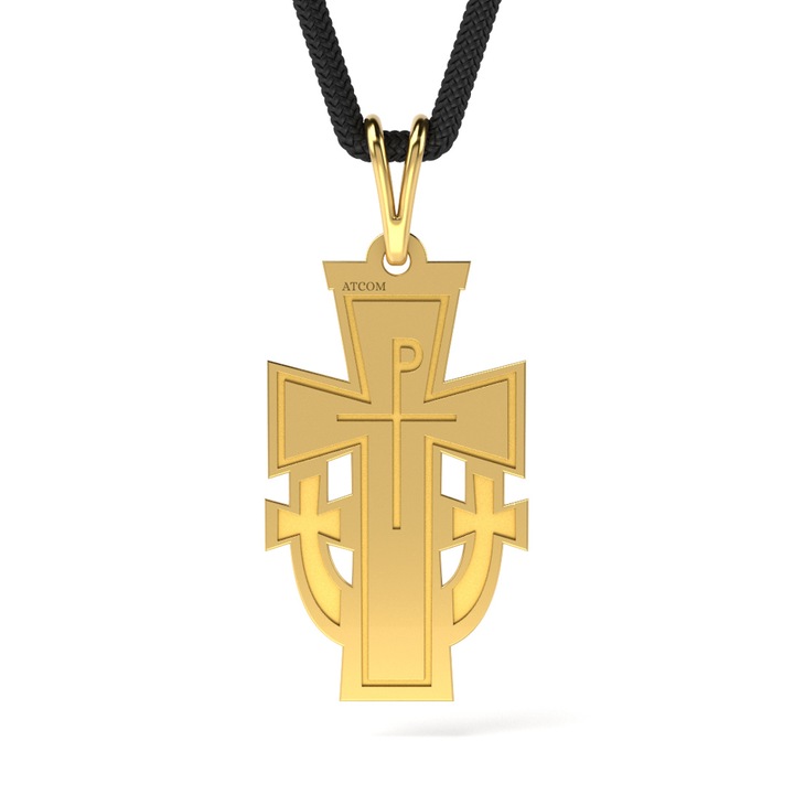 Висулка от жълто злато с корда православна модел 20