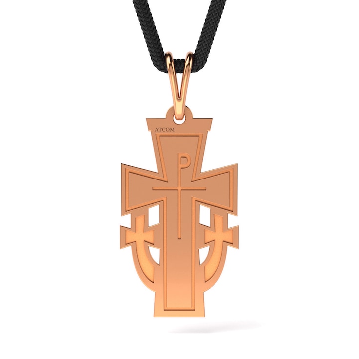 Висулка от розово злато с корда православна модел 20