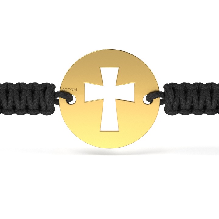 Гривна от жълто злато с корда православна модел 16