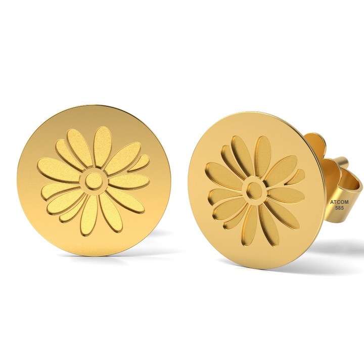 Cercei din aur galben model Margareta