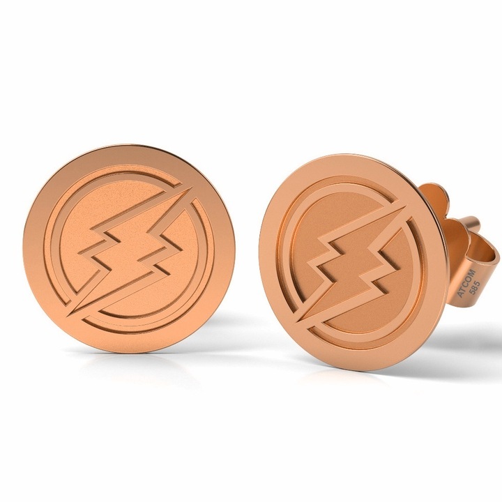 Обеци Electroneum, Розово злато