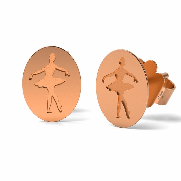 Обеци ATCOM, Ballerina, розово златисти