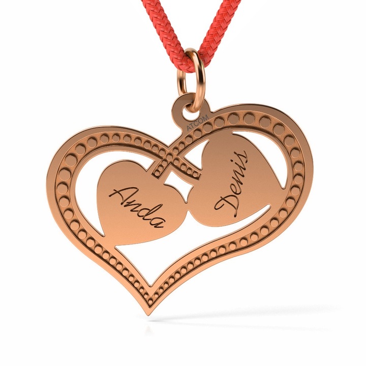 Висулка от розово злато Mirific Hearts