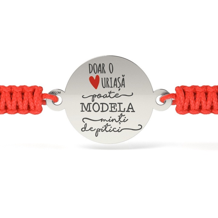 Гривна ATCOM Doar o inima, Сребро/Шнур