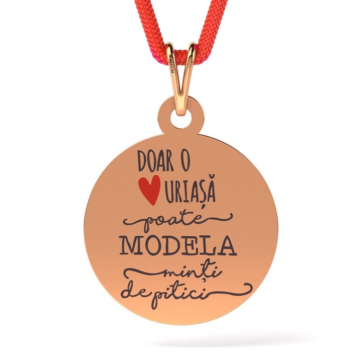 Висулка, Сърце, С послание, С връв, Розово злато