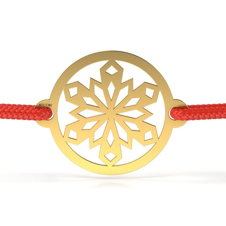 Bratara din aur galben cu snur model Steluta de nea