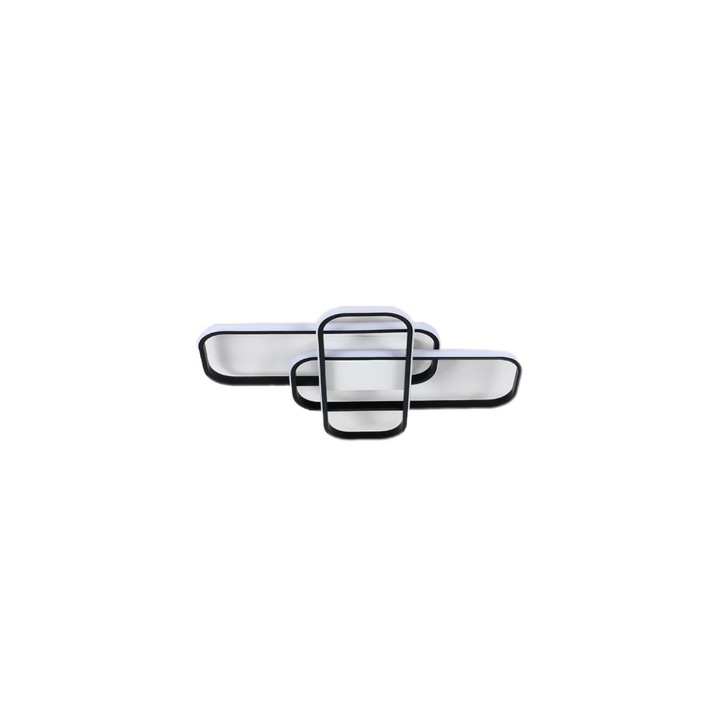 Plafoniera LED dreptunghiulara, Goeco, Aluminiu, 55*35*7cm, 44W, Cu telecomanda, 220V, Negru