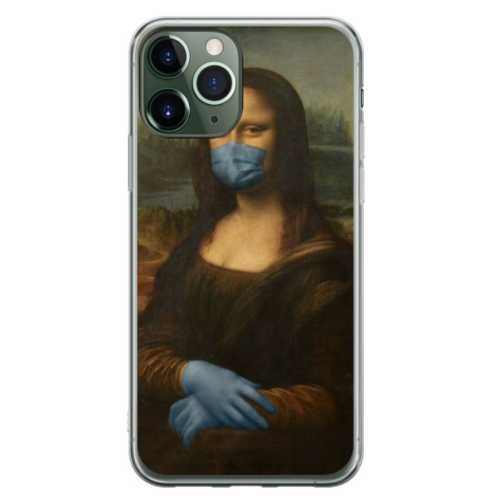 Egyedi HQ Print 360 fokos tok Apple iPhone 11 Pro-hoz, Covid Mona Lisa modell, többszínű, S1D1M0327