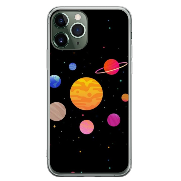 Калъф по поръчка HQPrint за Apple iPhone 11 Pro Max, модел Colorful Galaxy, многоцветен, S1D1M0283