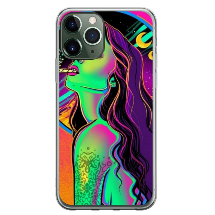 Egyedi HQ Print 360 fokos tok Apple iPhone 11 Pro telefonhoz, Colorful Girl modell, sokszínű, S1D1M0249