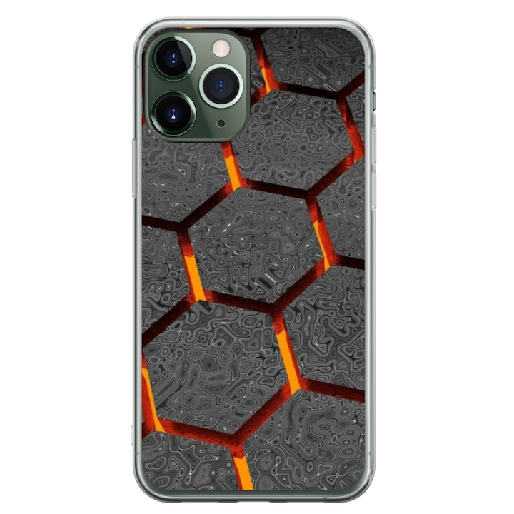 Egyedi HQ Print 360 fokos tok Apple iPhone 11 Pro-hoz, Lava Hex modell, többszínű, S1D1M0265