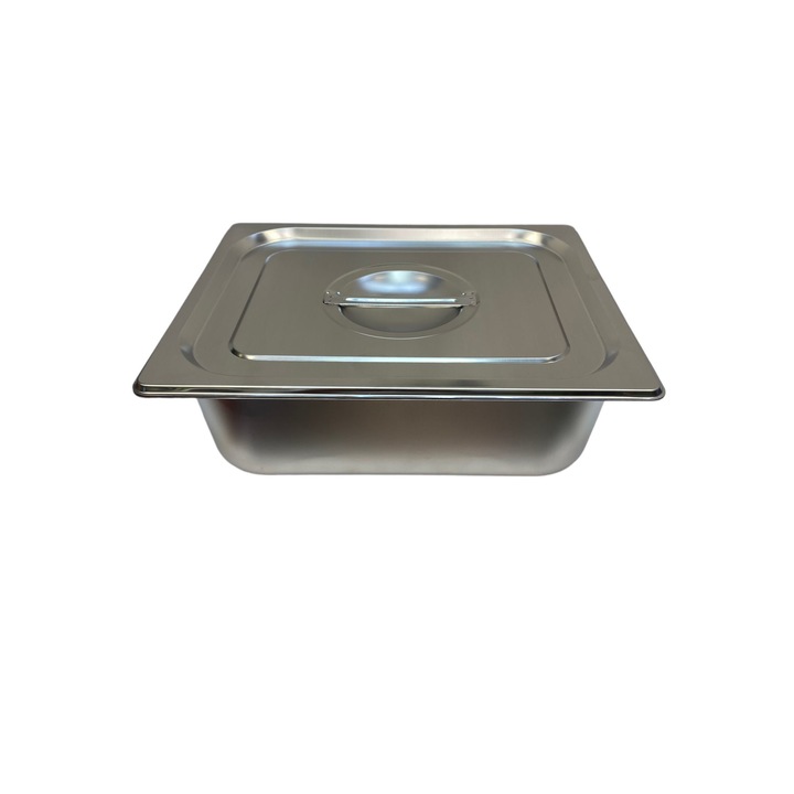 Rozsdamentes acél tálca tetővel 32 X 27 x 10 cm